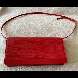 Louis Vuitton Epi Red Leather Clutch